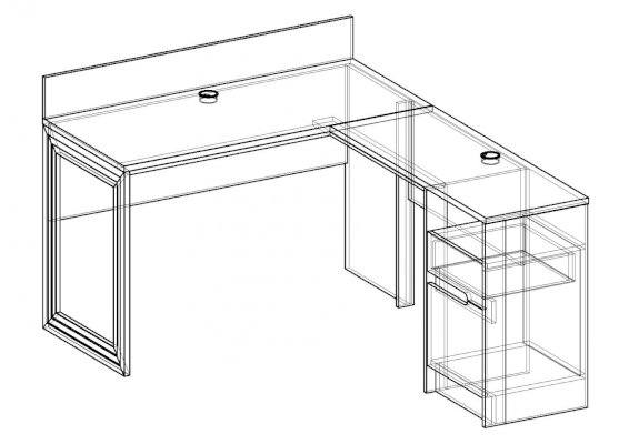 Стол письменный угловой акварель